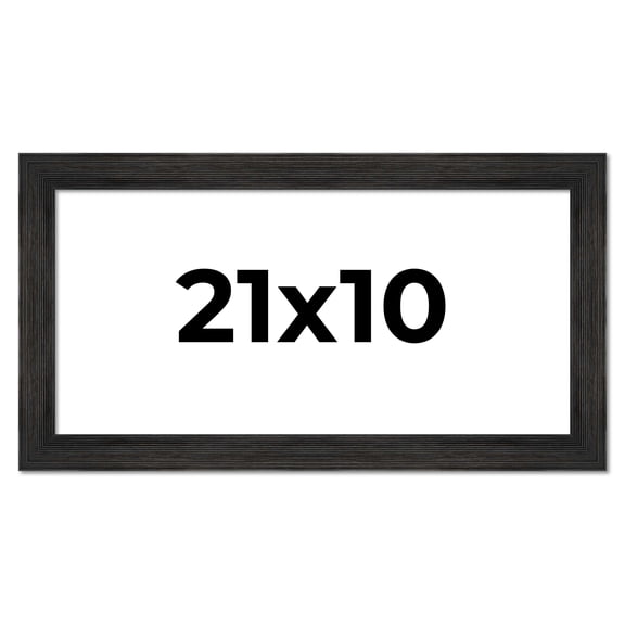 21x10 Frame Black Rustic Barnwood Solid Wood Picture Frame | 1.5 Inch Moulding Width | Includes UV