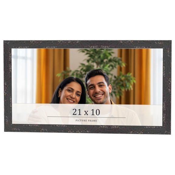 21x10 Frame Black Solid Wood Picture Frame Width 1.125 Inches | Interior Frame Depth 0.5 Inches |