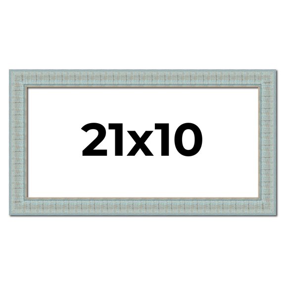 21x10 Frame Blue Teal Distressed Solid Wood Picture Frame | 1.625 Inch Moulding Width | Sonoma Blue