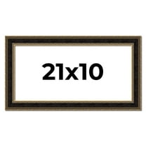 21x10 Frame Gold Antique Vintage Sold Wood Picture Frame | 1.75 Inch Moulding Width | Interior