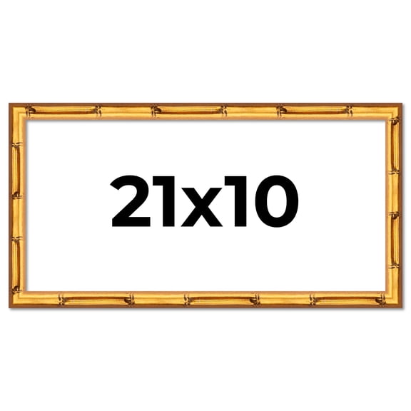 21x10 Frame Gold Bamboo Picture Frame - Complete Modern Photo Frame Includes UV Acrylic Shatter