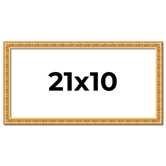21x10 Frame Gold Real Wood Picture Frame Width 1 inches | Interior Frame Depth 0.5 inches | Edwina