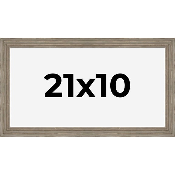 21x10 Frame Gray Barnwood Rustic Solid Wood Picture Frame | 1.5 Inch Moulding Width | Includes UV