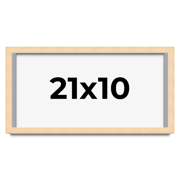 21x10 Frame Natural Wood Picture Frame | 0.75 Inch Moulding Width | with UV Acrylic Plexiglass,