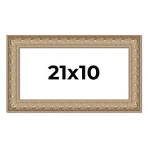 21x10 Frame Ornate Silver Beaded Solid Wood Picture Frame Width 2.5 Inches | Interior Depth 1
