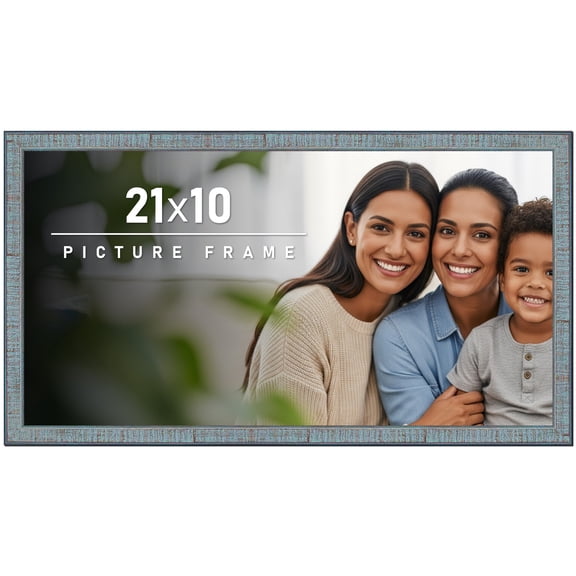 21x10 Frame Rustic Sky Blue Solid Wood Picture Frame | 0.75 Inch Moulding Width |Includes UV