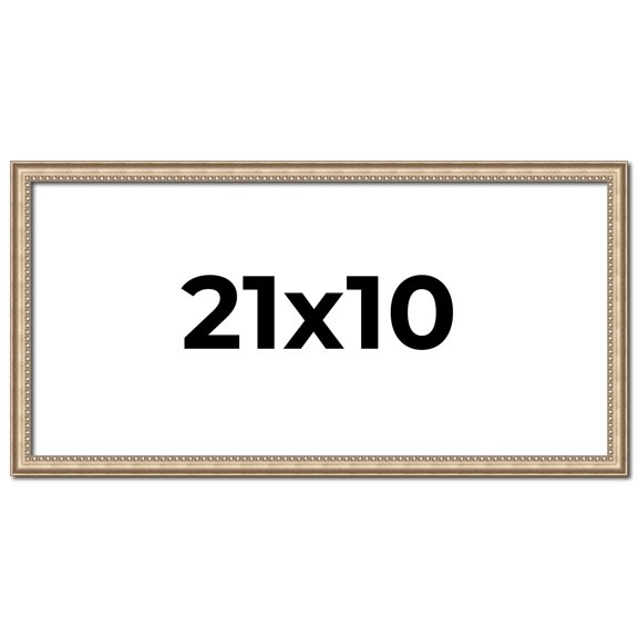21x10 Frame Silver Real Wood Picture Frame Width 0.75 Inches | Interior Frame Depth 0.5 Inches |