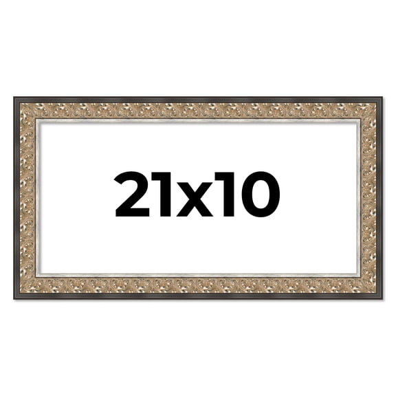 21x10 Frame Silver Real Wood Picture Frame Width 1.75 Inches | Interior Frame Depth 0.5 Inches |