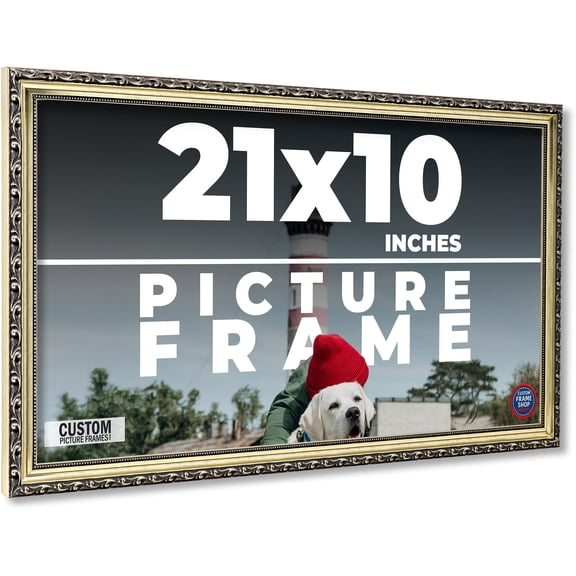 21x10 Frame Silver Solid Wood Picture Frame Width 1.125 Inches | Interior Frame Depth 0.375 Inches