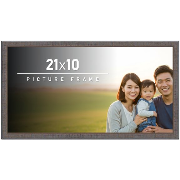 21x10 Frame Slate Blue Distressed Rustic Solid Wood Picture Frame | 0.75 Inch Moulding Width |