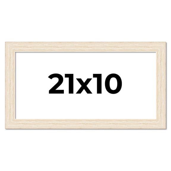 21x10 Frame White Barnwood Picture Frame Includes UV Acrylic Plexiglass, Acid Free Foam Backing