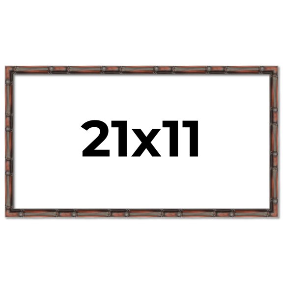 21x11 Frame Brown Bamboo with Dark Coffee/Walnut Finish | Solid Wood Picture Frame Width 0.75
