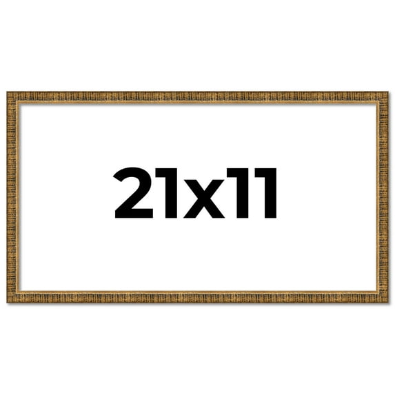 21x11 Frame Gold Solid Wood Picture Frame - Complete Modern Photo Frame Includes UV Acrylic