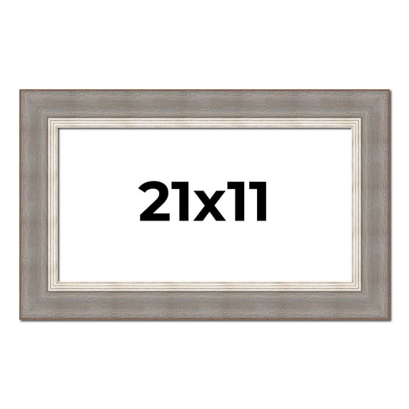 21x11 Frame Grey Real Wood Picture Frame Width 2.75 Inches | Interior Frame Depth 0.5 Inches |