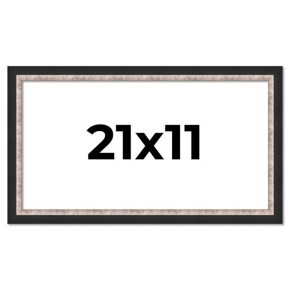 21x11 Frame Silver Real Wood Picture Frame Width 1.25 Inches | Interior Frame Depth 0.75 Inches |