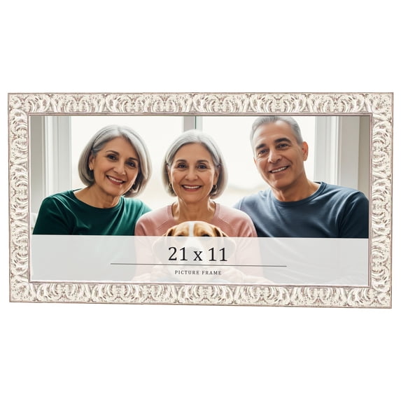 21x11 Frame White Real Wood Picture Frame Width 1.5 inches | Interior Frame Depth 0.5 inches |