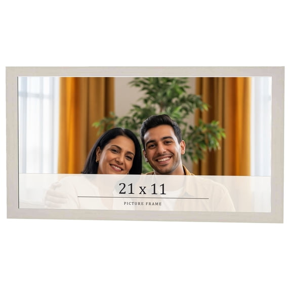 21x11 Frame White Wheat Solid Wood Picture Frame | Moulding Width 0.75 Inches | Interior Depth 0.5