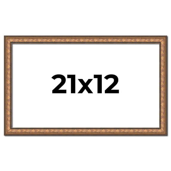 21x12 Frame Gold Real Wood Picture Frame Width 1.25 inches | Interior Frame Depth 0.5 inches |