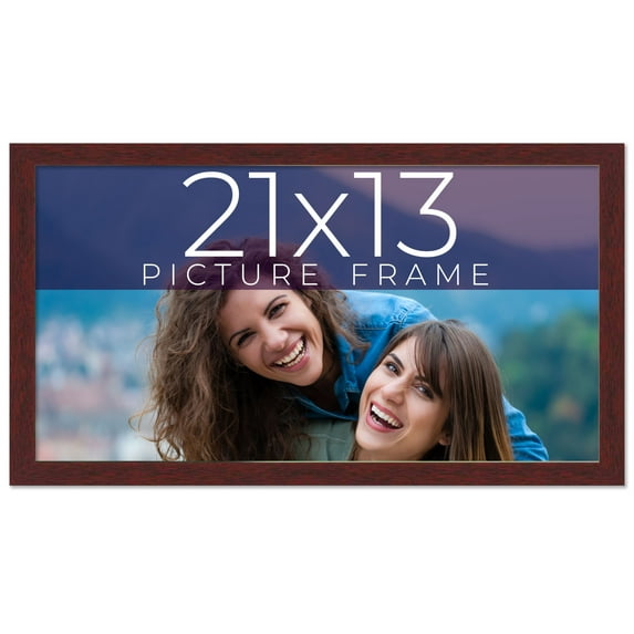 21x13 Frame Brown Solid Wood Picture Frame Width 0.75 Inches | Interior Frame Depth 0.5 Inches |