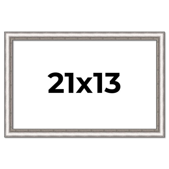 21x13 Frame Silver Real Wood Picture Frame Width 1.25 Inches | Interior Frame Depth 0.5 Inches |