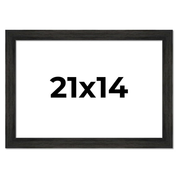 21x14 Frame Black Rustic Barnwood Solid Wood Picture Frame | 1.5 Inch Moulding Width | Includes UV