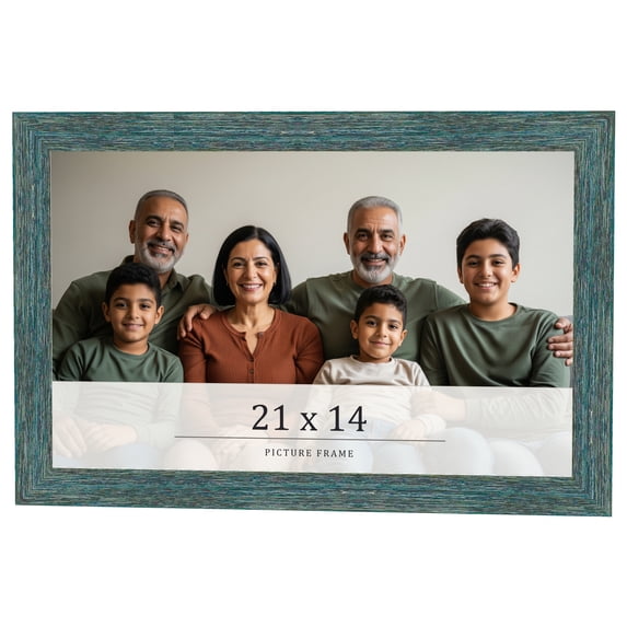 21x14 Frame Blue Rustic Barnwood Solid Wood Picture Frame Width 1.25 Inches | Interior Depth 0.5