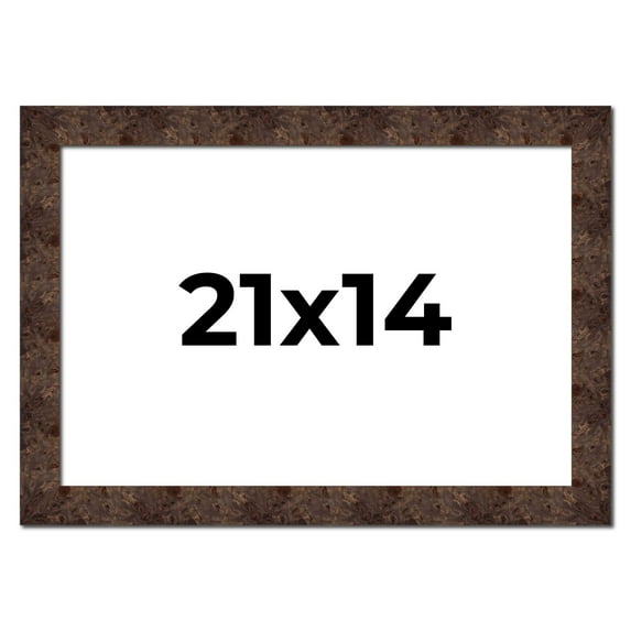 21x14 Frame Brown Burl Real Wood Picture Frame Width 1.625 Inches | Interior Frame Depth 0.5 Inches