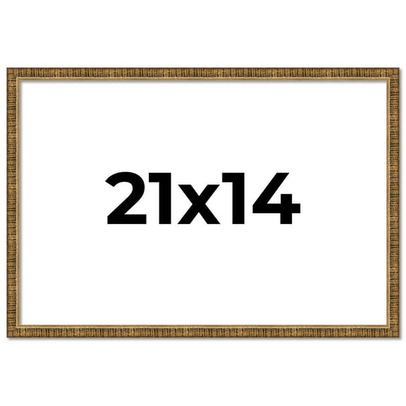 21x14 Frame Gold Kingsley Distressed Solid Wood Picture Frame Width 0.75 Inches | Interior Frame