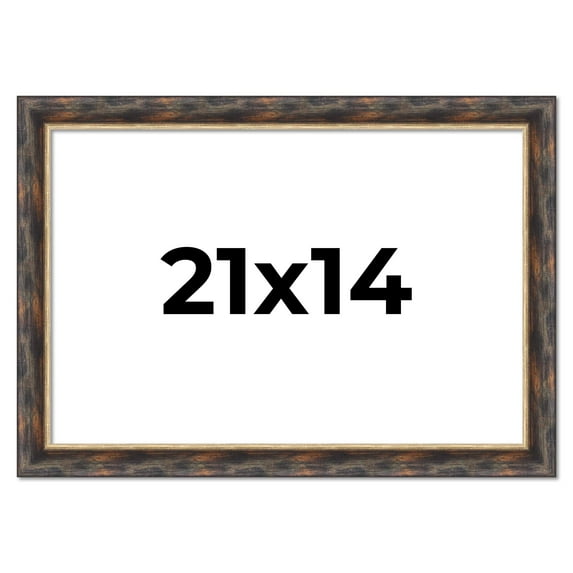 21x14 Frame Gold Real Wood Picture Frame Width 1.5 inches | Interior Frame Depth 0.5 inches |