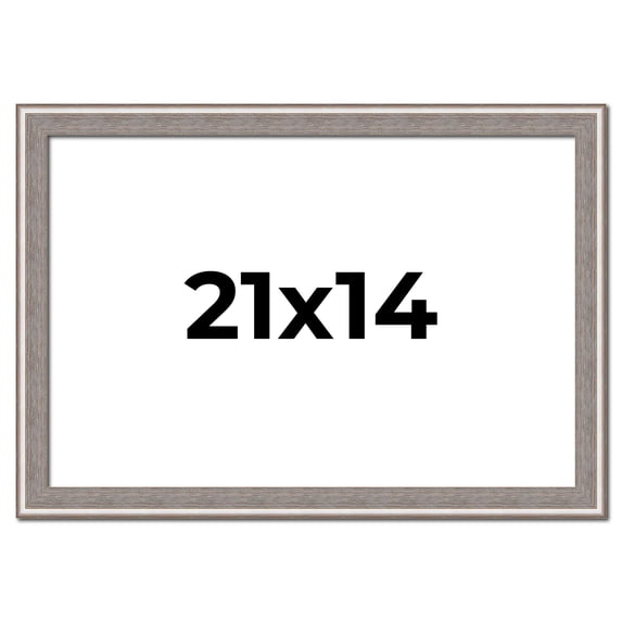 21x14 Frame Grey Real Wood Picture Frame Width 1.25 inches | Interior Frame Depth 0.5 inches | Hans
