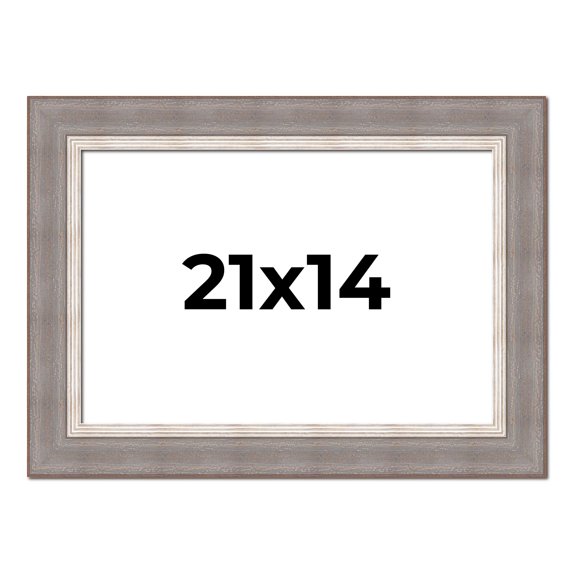 21x14 Frame Grey Real Wood Picture Frame Width 2.75 Inches | Interior Frame Depth 0.5 Inches |