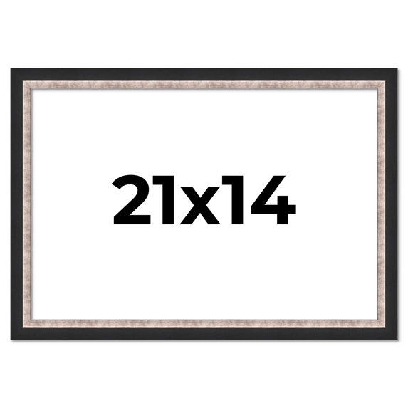 21x14 Frame Silver Real Wood Picture Frame Width 1.25 Inches | Interior Frame Depth 0.75 Inches |