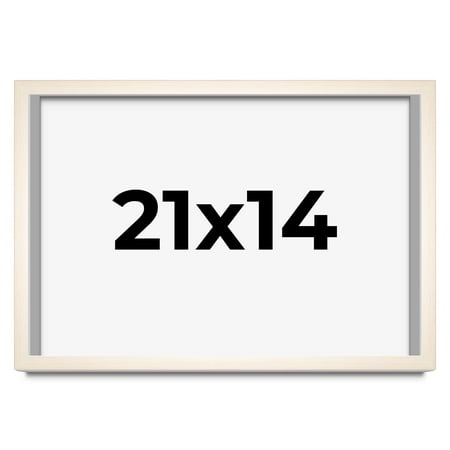 21x14 Frame White Wash Solid Wood Picture Frame | 0.75 Inch Moulding Width | Includes UV Acrylic