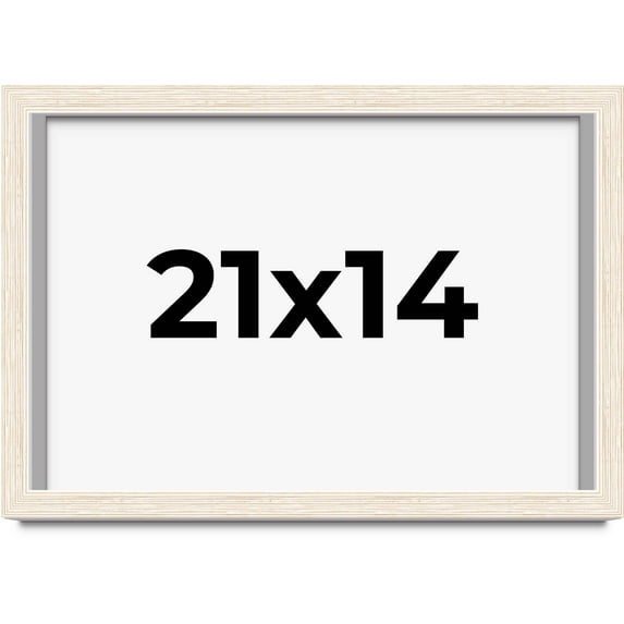21x14 Shadow Box Frame White | 1.125 Inches Deep Real Wood Rustic Shadowbox Display Frame | UV