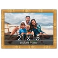 thumbnail image 1 of 21x15 Gold Bamboo Picture Frame - UV Acrylic, Foam Board Backing, Hanging Hardware, 1 of 9