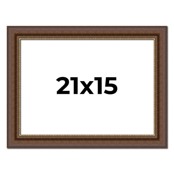 21x15 Copper and Brown Real Wood Picture Frame Width 2 inches | Interior Frame Depth 0.5 inches |