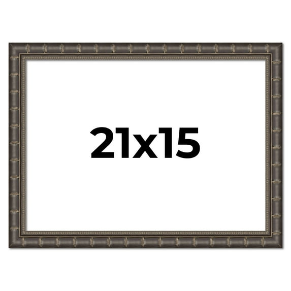 21x15 Frame Black Bamboo Solid Wood Picture Frame Width 1.5 Inches | Interior Frame Depth 0.5