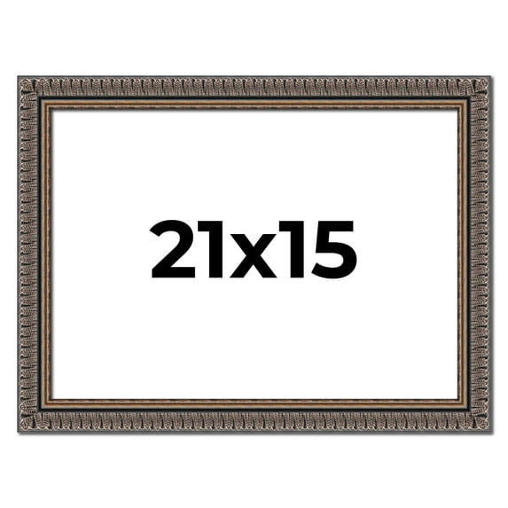 21x15 Frame Black Feather Payton Ornate Solid Wood Picture Frame Width 1.75 Inches | Interior Depth