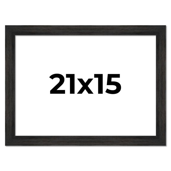21x15 Frame Black Rustic Barnwood Solid Wood Picture Frame | 1.5 Inch Moulding Width | Includes UV