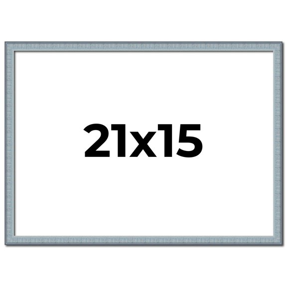 21x15 Frame Blue Scuffed Farm Board Solid Wood Picture Frame Width 0.75 Inches | Interior Depth 0.5