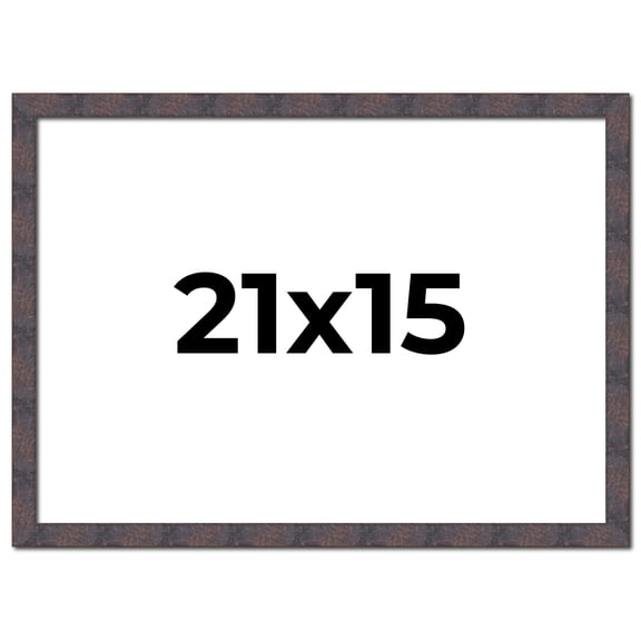 21x15 Frame Brown Rustic Lacquered Walnut Solid Wood Picture Frame Width | 0.875 Inch Moulding