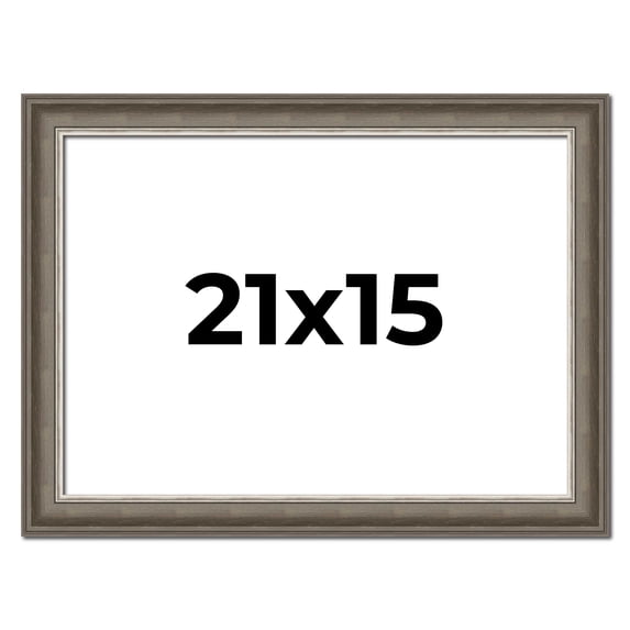 21x15 Frame Brown Solid Wood Picture Frame | 1.75 Inch Moulding Width | Austin Frame Complete with