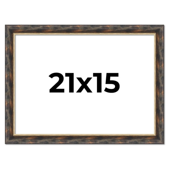 21x15 Frame Gold Real Wood Picture Frame Width 1.5 inches | Interior Frame Depth 0.5 inches |