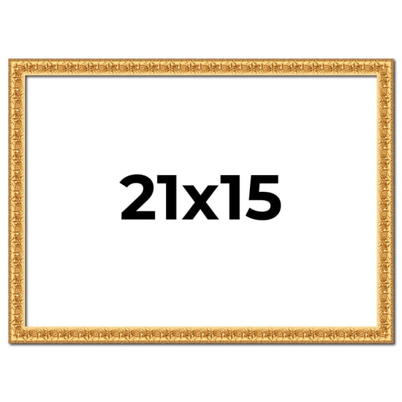 21x15 Frame Gold Real Wood Picture Frame Width 1 inches | Interior Frame Depth 0.5 inches | Edwina