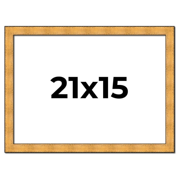 21x15 Frame Gold Rustic Solid Wood Picture Frame | 1.25 Inch Wide Moulding | Rustique Gold