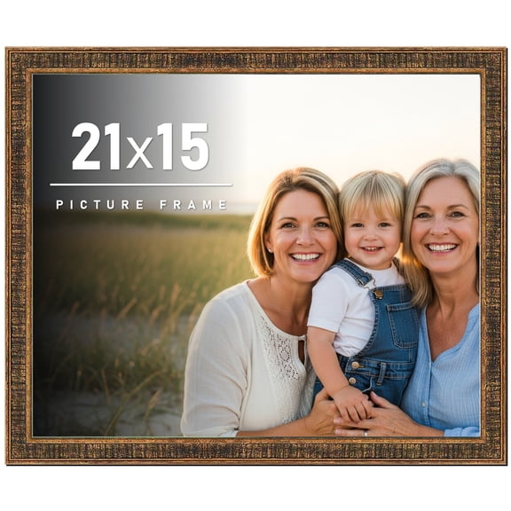 21x15 Frame Gold Solid Wood Picture Frame - Complete Modern Photo Frame Includes UV Acrylic