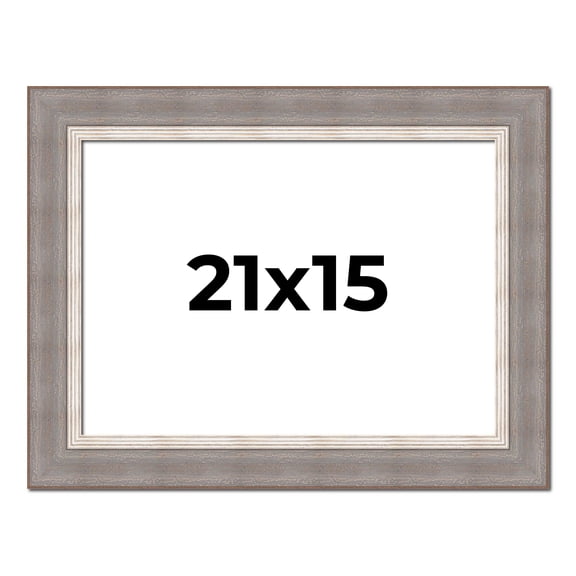 21x15 Frame Grey Real Wood Picture Frame Width 2.75 Inches | Interior Frame Depth 0.5 Inches |