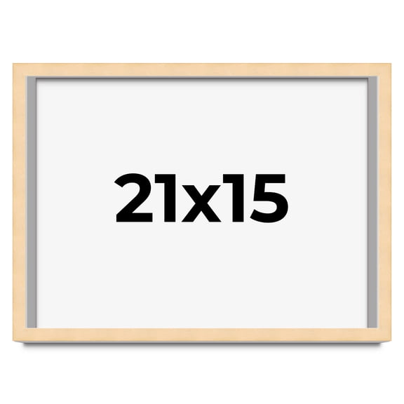 21x15 Frame Natural Wood Picture Frame | 0.75 Inch Moulding Width | with UV Acrylic Plexiglass,