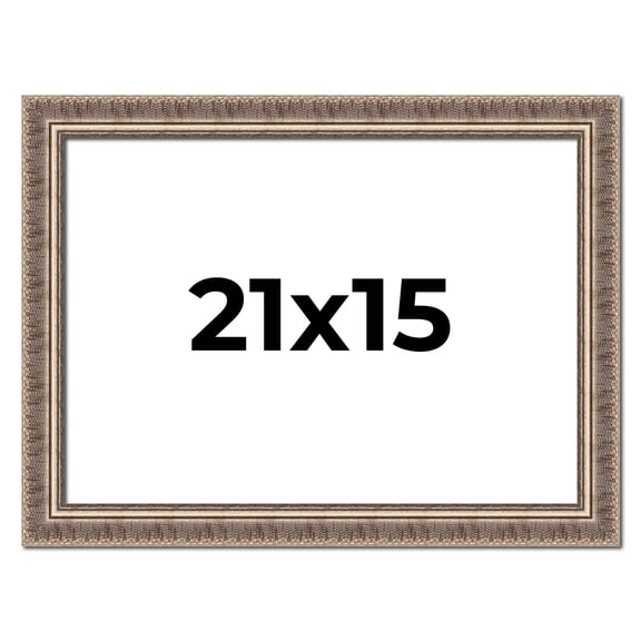 21x15 Frame Silver Harvest Ornate Solid Wood Picture Frame | 1.75 Inch Moulding Width |Mayflower