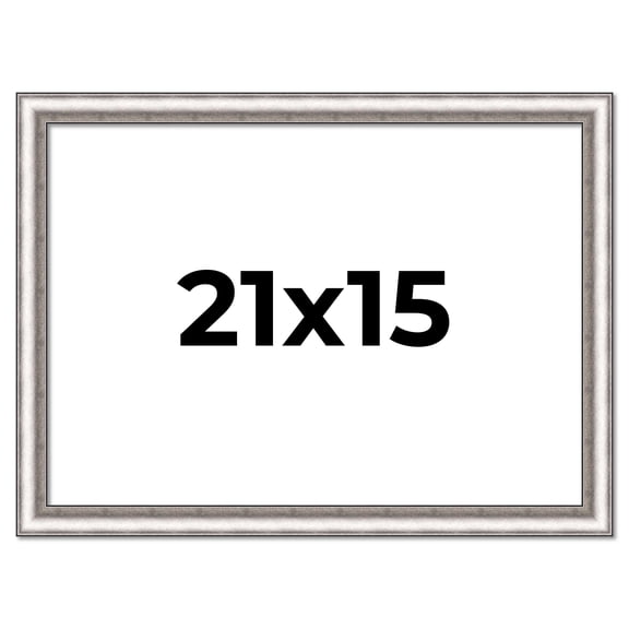 21x15 Frame Silver Real Wood Picture Frame Width 1.25 Inches | Interior Frame Depth 0.5 Inches |
